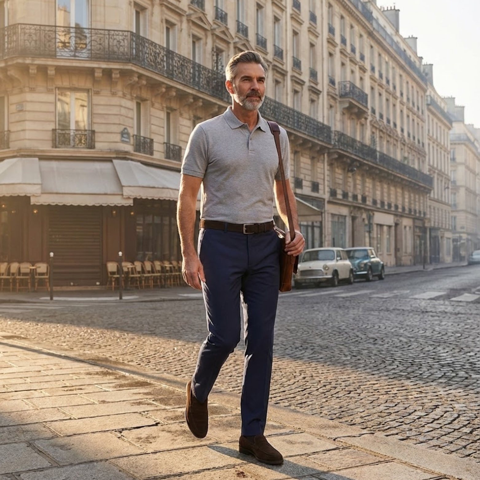 Men’s Suede Loafers with Classic Stitch Detail and Low Heel