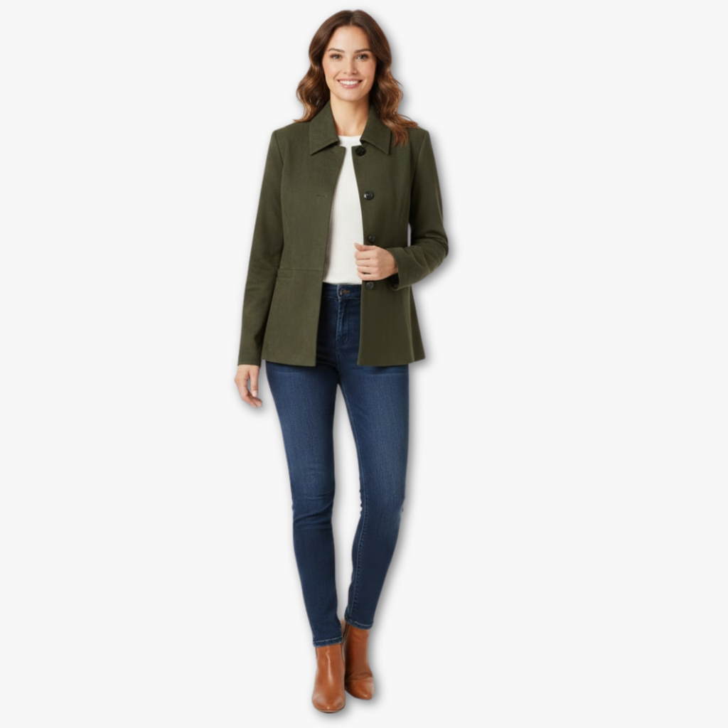 Vintage single-breasted suede-look jacket for women