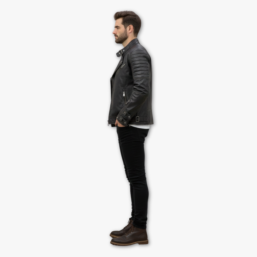 Classic Leather Biker Jacket for Men