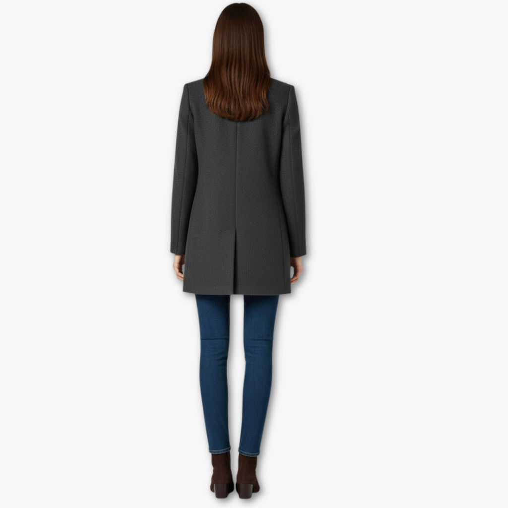 Minimalist wool blend coat for women