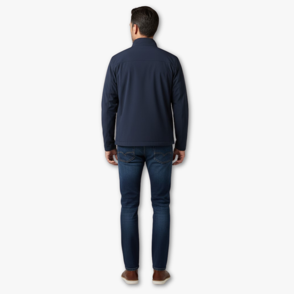 Men’s Lightweight Zip-Up Jacket with Stand Collar and Pockets