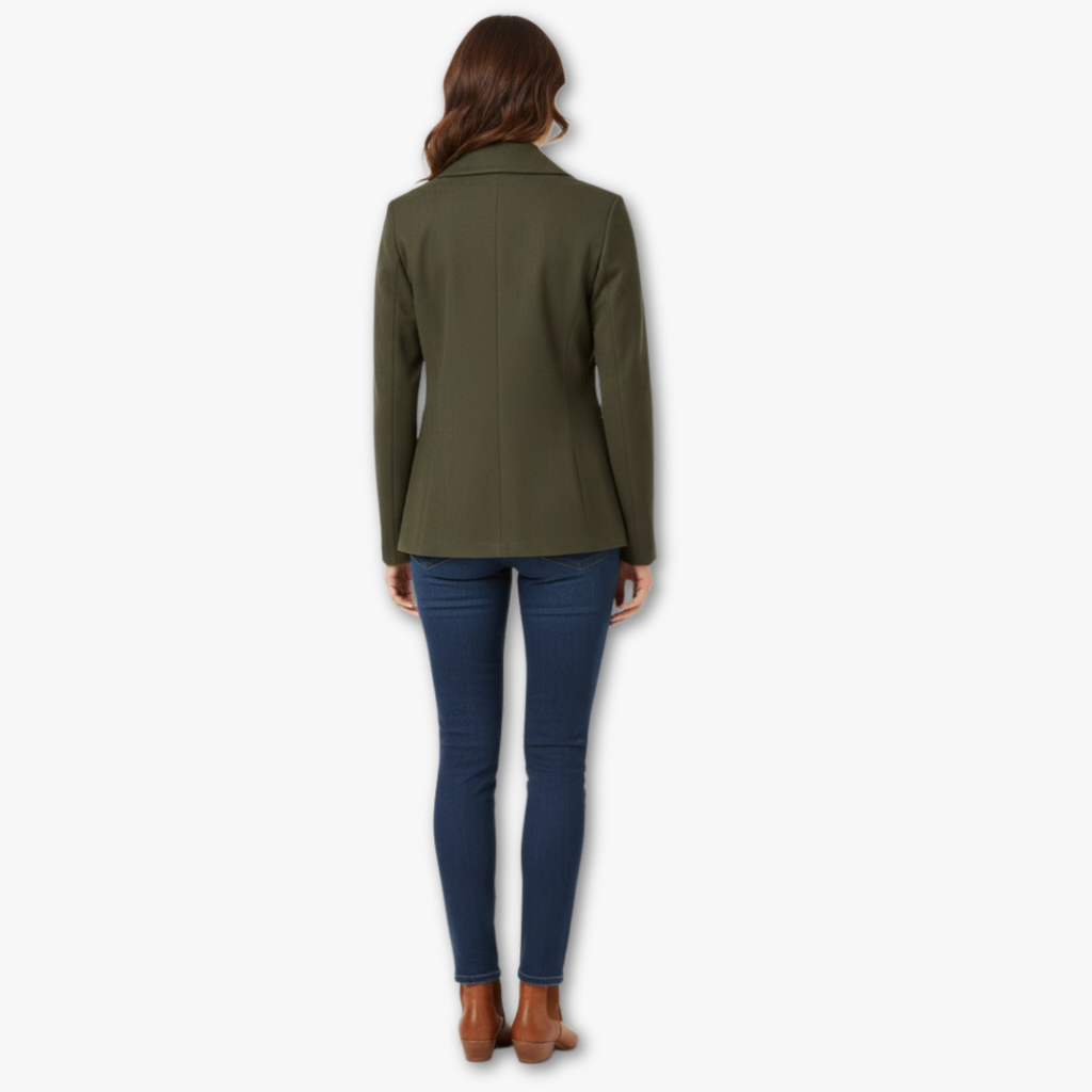 Vintage single-breasted suede-look jacket for women