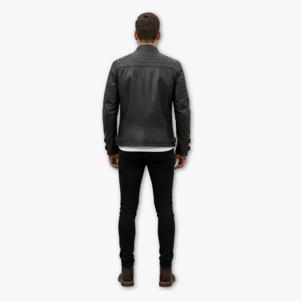 Classic Leather Biker Jacket for Men