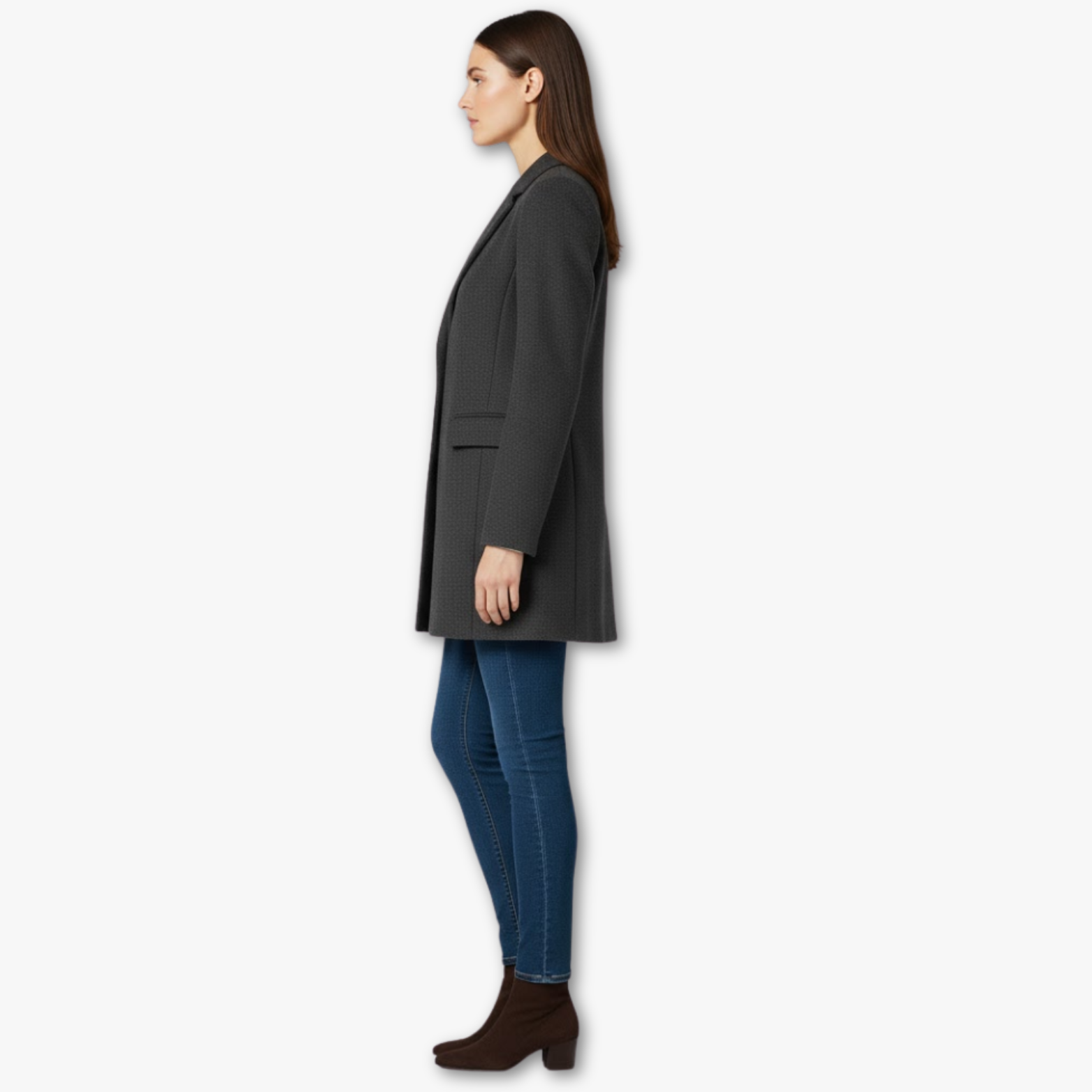 Minimalist wool blend coat for women