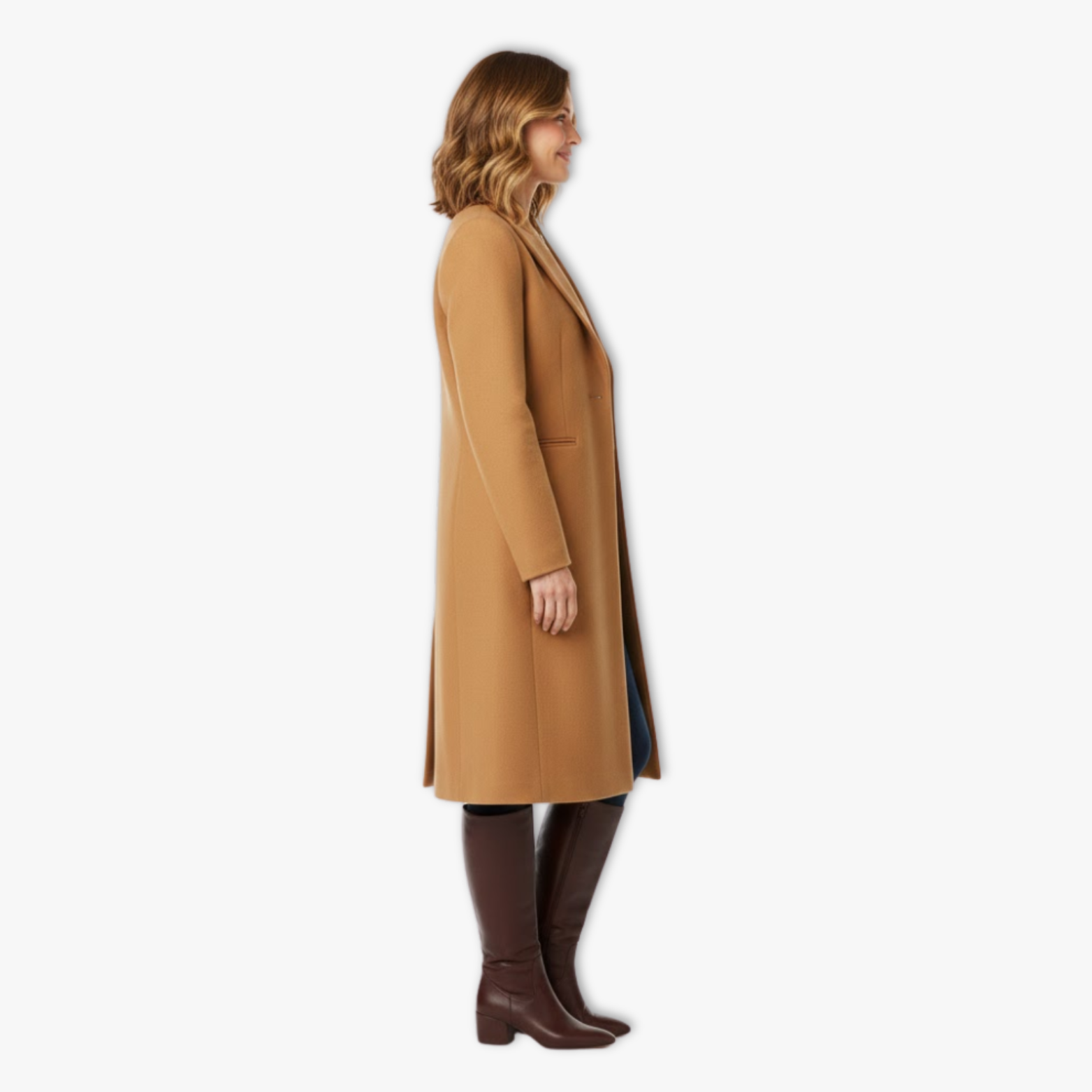 Women's Single Breasted Longline Overcoat Trench Coat