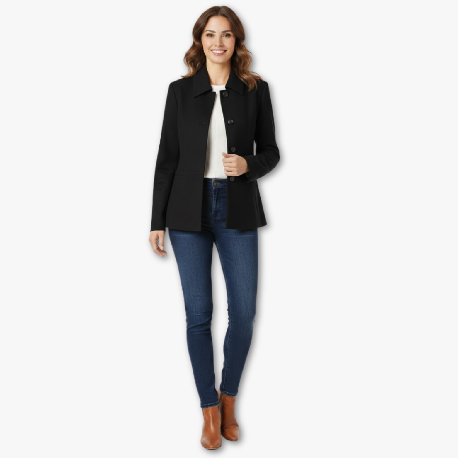 Vintage single-breasted suede-look jacket for women